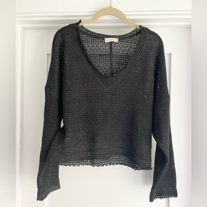 Altar’d State Black Crochet Knit Sweater